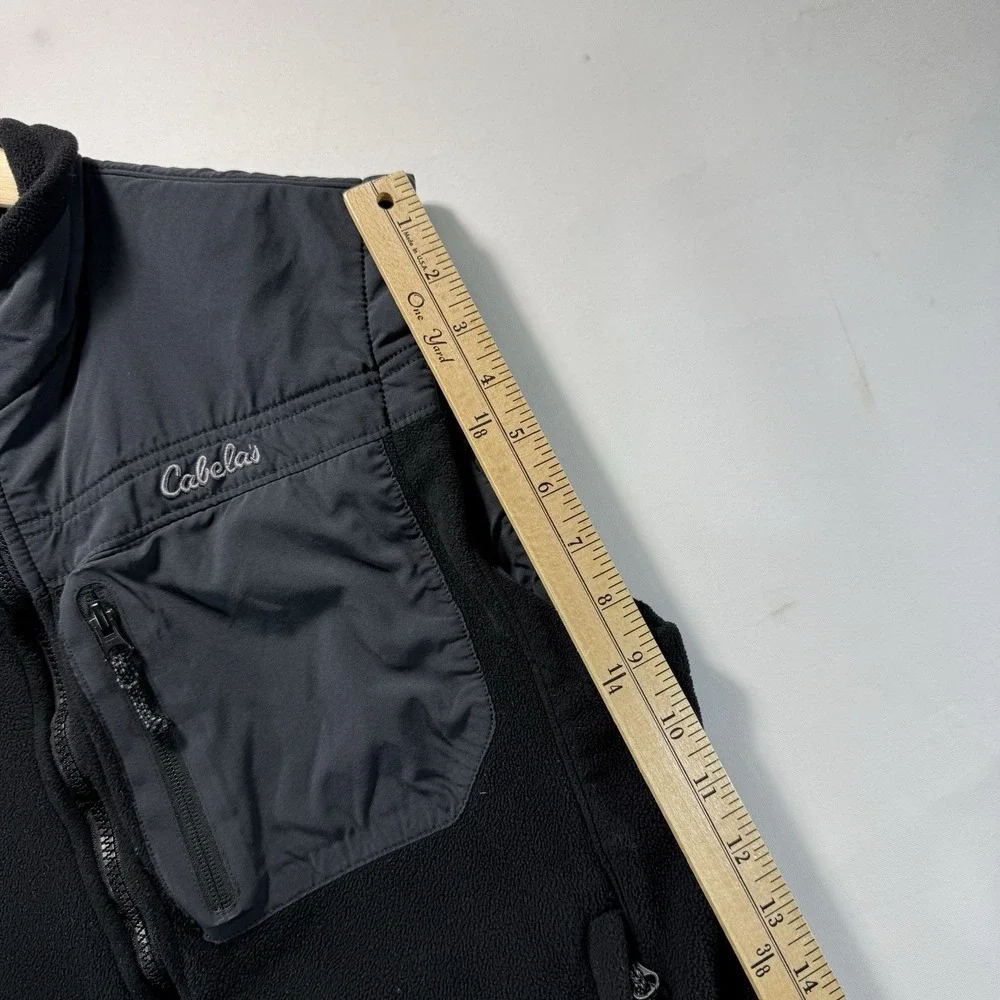 Cabelas Vest Mens Size M Black Polartec Fleece Full Zip Jacket Outdoors Hunting - Picture 5 of 12